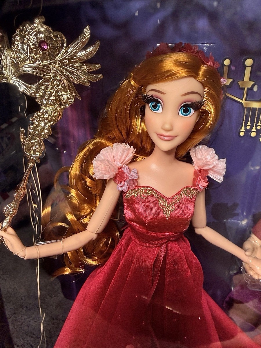 【美品】エミール・ガレ★red and gold with prunes Disney Designer Midnight Masquerade Giselle & Edward LE Doll Set 1