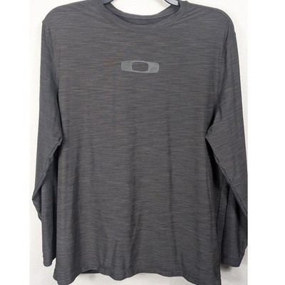 Oakley Performance Long Sleeve Shirt Mens Large Gray Heather Icon Logo Active