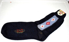Argyle Socks VTG BVD 60s Blue Speckle Red White Boxed Argyle 9 x 9.5" 10-12 NWT