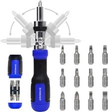 Ratchet Screwdriver 13-In-1 Multi Screwdriver Tool All in One Ratcheting Screwdr