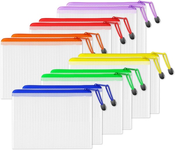 Sunee Dokumententasche A5, 12 StüCk Wasserdichte Mesh Dokumententaschen Mit-image