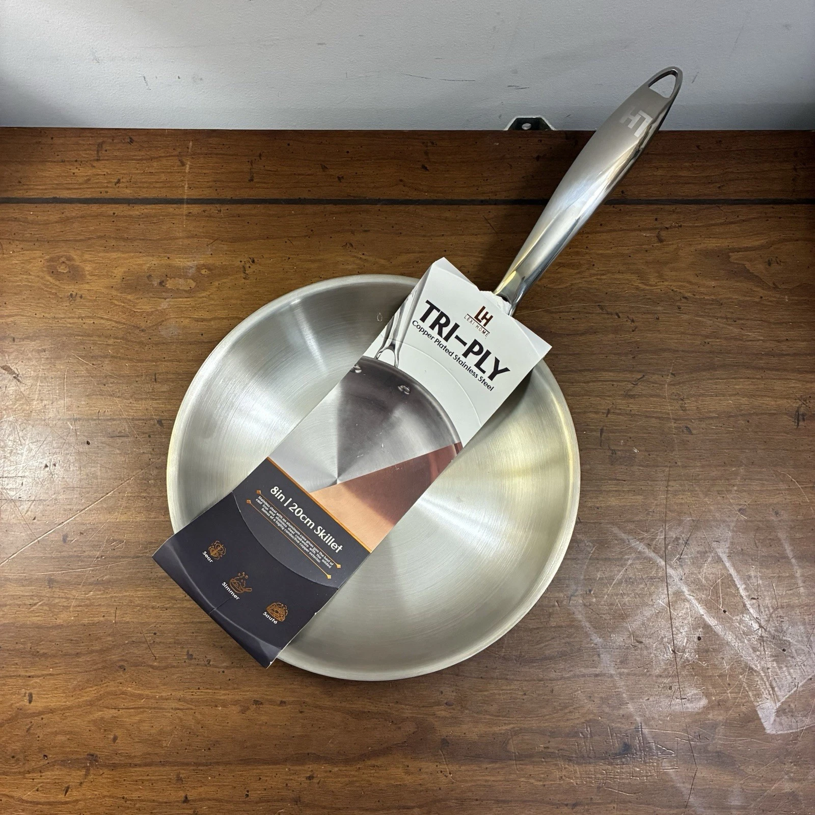 Lexi Home Copper Plated 8-inch Tri-Ply Stainless Steel Skillet Frying Pan