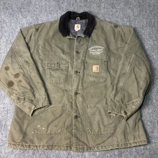 Vintage Carhartt Jacket Mens XXL Green Chore Barn Coat Blanket Lined C02ARG MOS