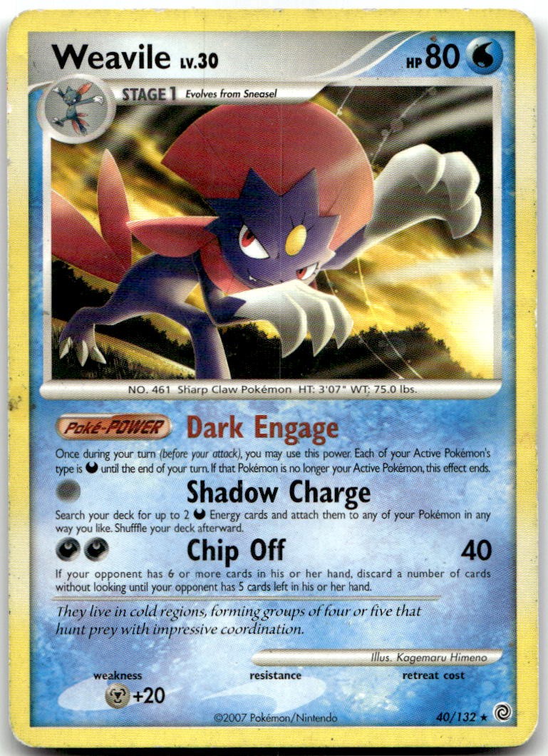 Weavile 40/132 Rare Secret Wonders Pokemon Damaged