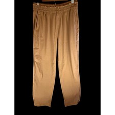 prAna Women's Tan Cargo Pants Elastic Waist Zip Pocket Casual Size L RG