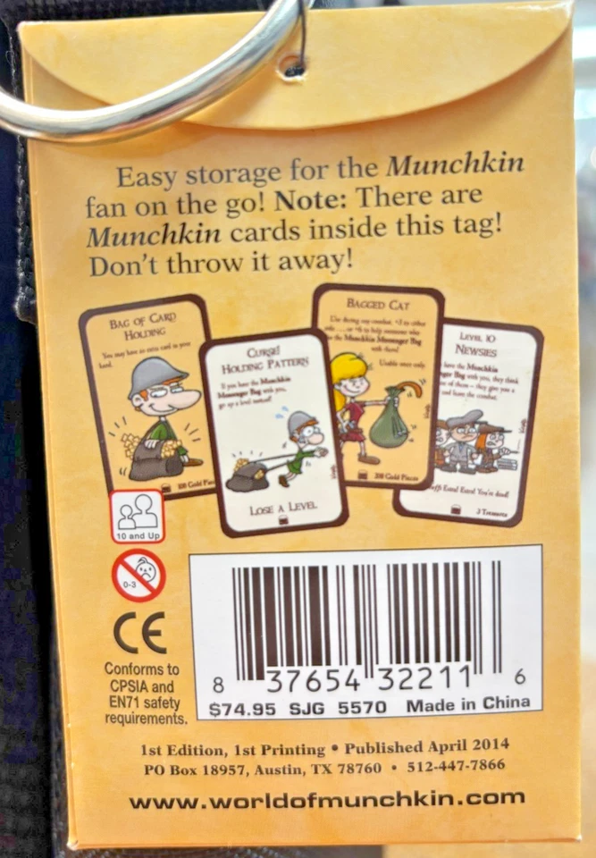 Munchkin Card Board Game Carry Messenger Bag  RARE w/ CARDS + Die - Image 4 of 4