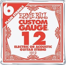 Ernie Ball Nickel Plain Single Guitar String .012 6-Pack