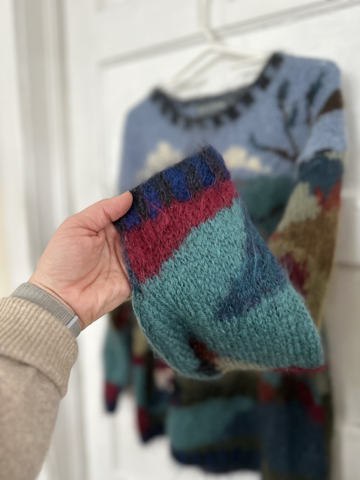 Icelandic Design Wool Blend Pullover sweater Natu… - image 12