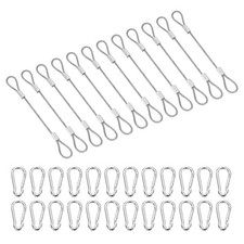 5 Inch Safety Cable Lock, 12 Pcs 304 Stainless Steel Security Wire Rope Clear