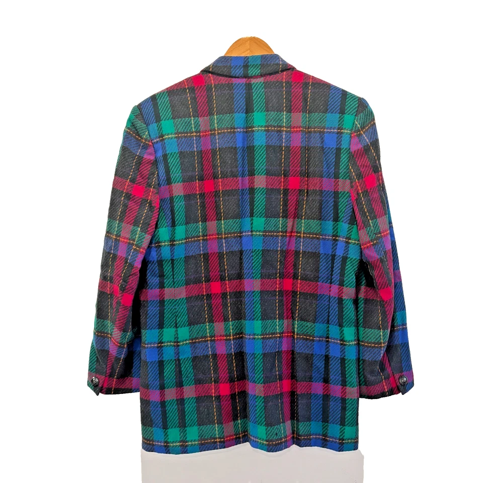 Miss Pendleton Virgin Wool Tartan Plaid Blazer Jacket  Size 10 Vintage 80s 90s - Image 4 of 4