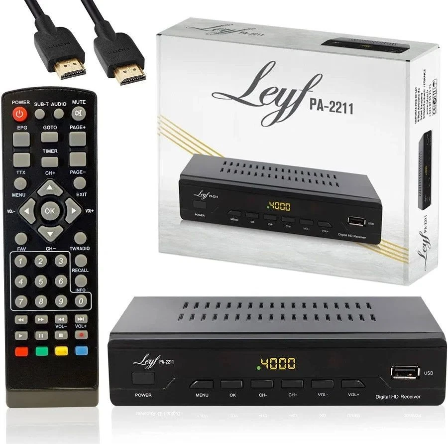 LEYF PA-2211 Decoder DVB-T2 Full HD 1080p HDTV, DVB-T/T2, Scart, USB - Bild 1 von 4