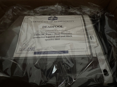 Ryan Reynold original Deadpool Black Spandex Shirt he wore in the Deadpool Movie