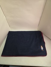 Ralph Lauren Polo Bear Plush Throw Blanket Fleece Navy Blue 55 X 76
