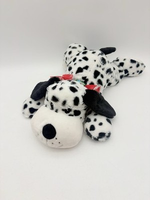 Hugfun Plush Dalmatian Puppy Dog Black White Spots Red Bow Ribbon 16''