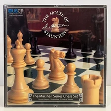 Staunton Marshall Series 2007 Black & Natural Variation No. 940 Chess Set USCF