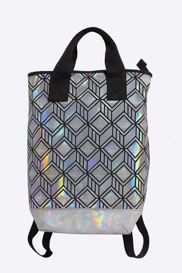 adidas backpack silver geometric pattern glossy r… - image 1