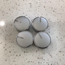 Whirlpool Range Oven Stove Burner Knob White KIP 5J21 Set of 4 Silver (s3)