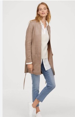 H&M Suede Jacket - Rose Gold Color - Size Small NEW missing belt retail $59.99
