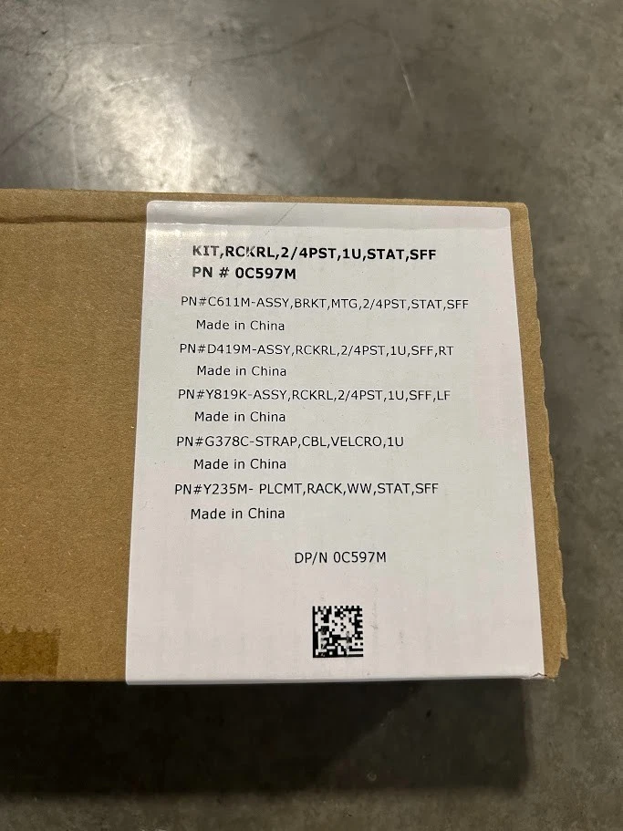 Dell Server Static Rackmount Rack (R210 R310 R410 R415) 2/4 Post 1U- 0C597M #95 - Image 2 of 3