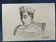 Maynard Dixon drawing and painting on old paper signed stamped vintage