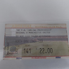 TICKET STUB -ARSENAL V MANCHESTER UNITED - PREMIER LEAGUE- AUGUST 1999