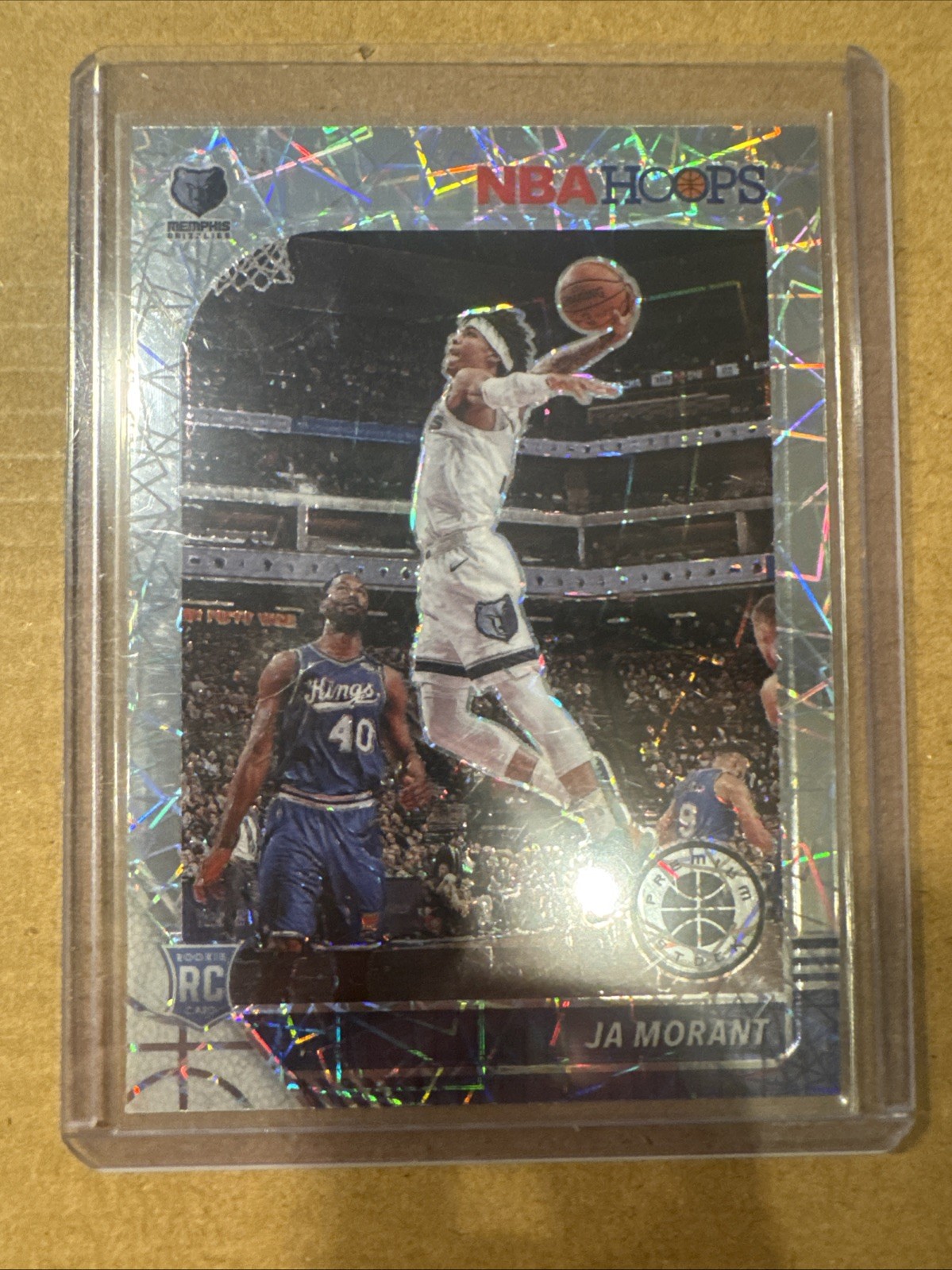 2019-20 Panini NBA Hoops Premium Stock - Ja Morant #259 Silver Lazer Prizm (RC)