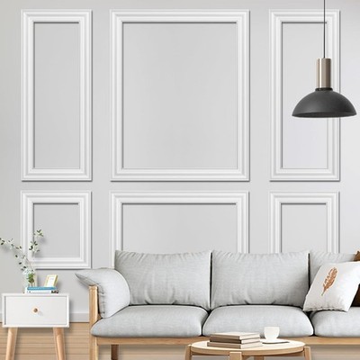 Gaahing 6 Sets vorgefertigte Akzent Wand Zierleisten Kit, vorgeschnittene Vertäfelung Platten, (RSS2)