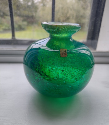 Vintage Mdina kleine Vase Ornament, blau & grün - Meer & Sand, 10 cm hoch sehr guter Zustand