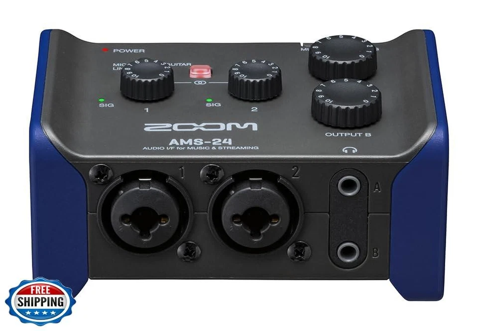 Zoom AMS-24 USB Audio Interface, 2 Inputs, 4 Outputs, Loopback, D - Image 3 of 4
