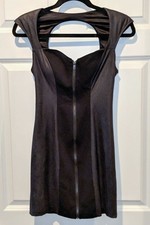 NWT GUESS WOMEN'S Black CUT-OUT Full Front Zipper Dress #4 RETAIL $98