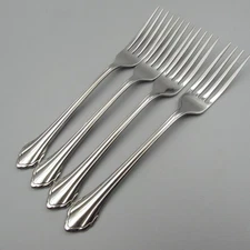 Oneida Community Stainless Flatware CLARETTE Dinner Forks - Set of Four - Used