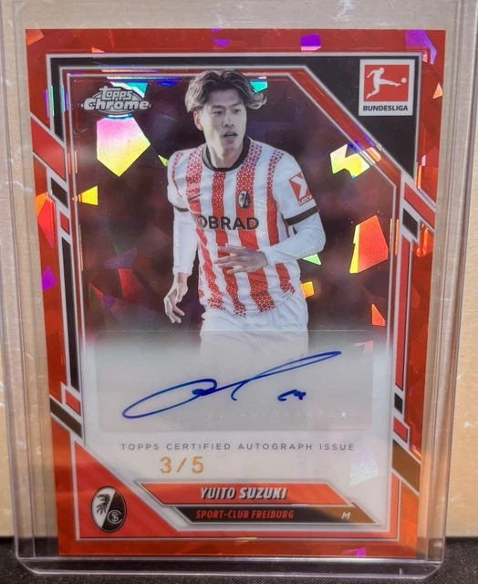 2025-26 Topps Chrome Bundesliga Sapphire Yuito Suzuki Auto Red /5 Freiburg