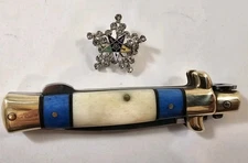 Kriegar Freemason Stilleto Knife And Freemason Pin Locking Blade