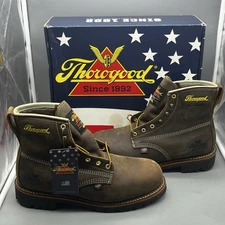 Thorogood 814-4514 6" Leather Men’s 10.5 D WP Round Toe Non Safety Work Boots