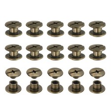 Chicago Screw, 60 Set M5 x 4mm Metal Phillips Head Screw Rivets, Bronze Tone