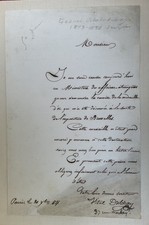 Gabriel-Vital Dubray Signed Letter 1854 / Autographed French Sculptor