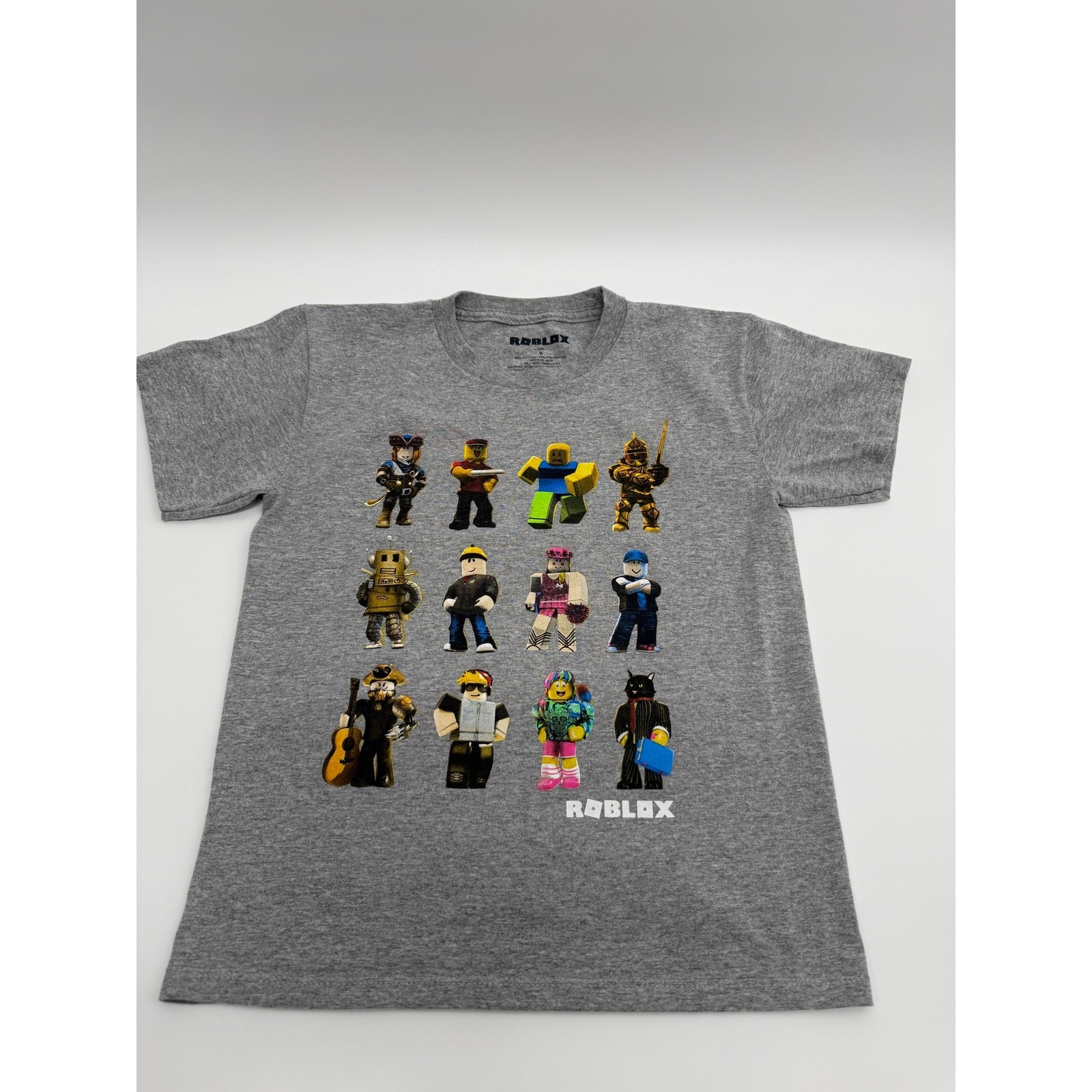 Roblox Character Graphic T Shirt Youth Small Gray Gamer Gaming Boys Tee Size 8