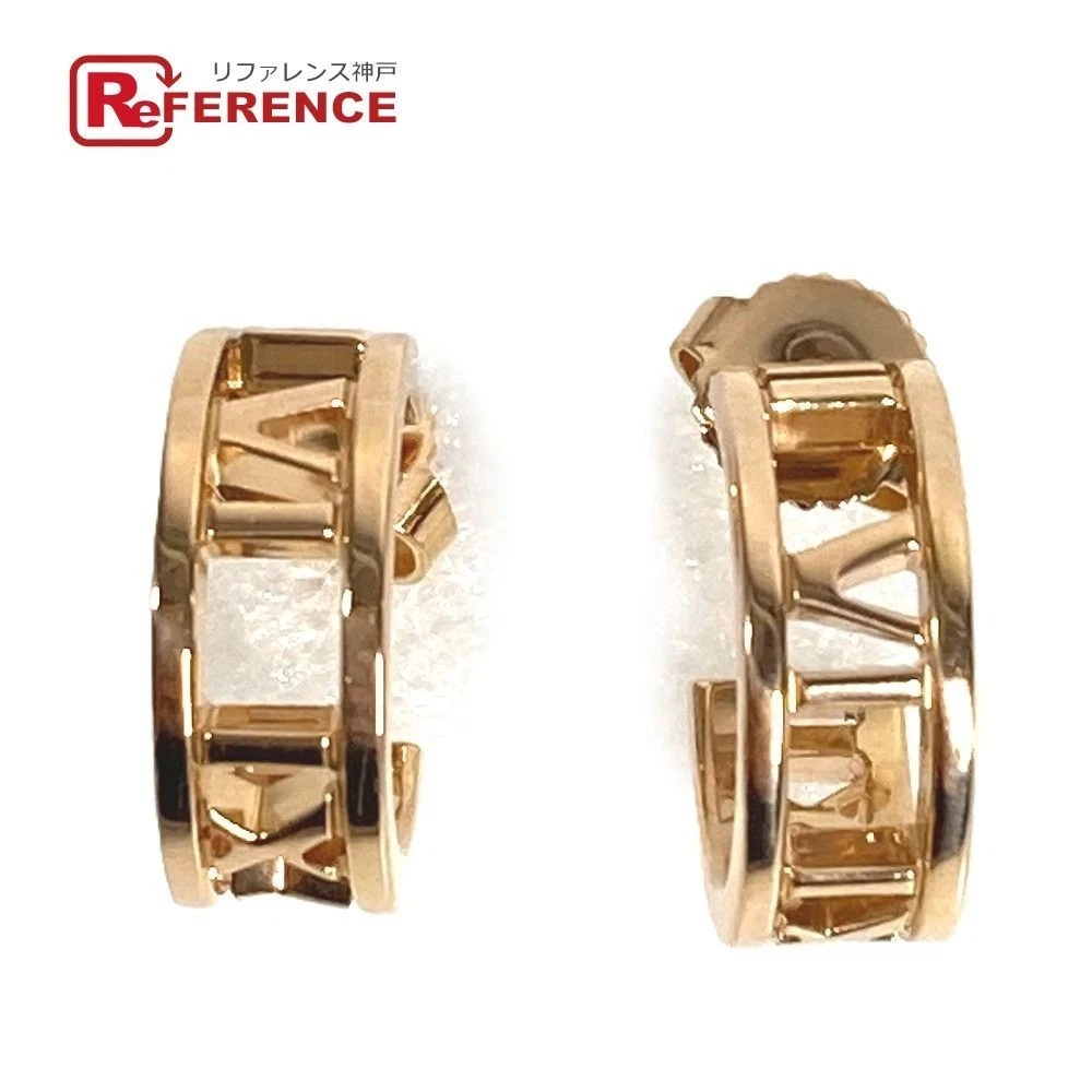 TIFFANY & CO. Atlas Logo Ohrring K18 18K Roségold Au750 Unisex 5g 12mm