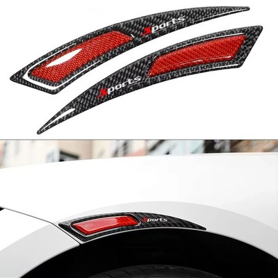 2pcs Universal Sport Carbon Fiber Fender Wheel Eyebrow Bumper Stickers Decorate