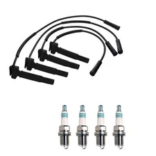 Denso Wire Set 7mm & 4 Iridium Power Spark Plugs 0.044 Kit For Subaru 2.2 2.5 H4