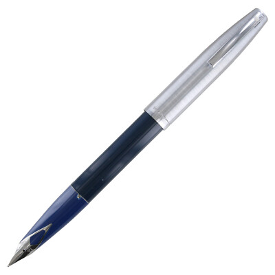 Sheaffer 100 Füllfederhalter – Blauer Schaft, Gebürstete Chromkappe, Feine Spitze
