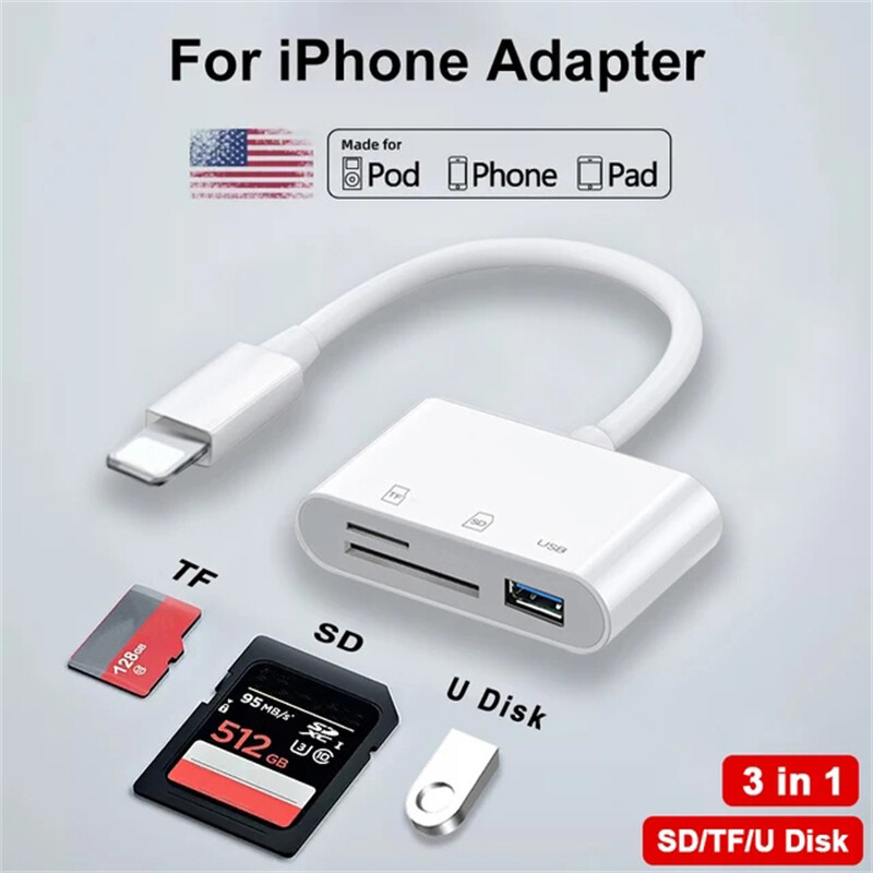 Lorlorkool USB C SD Card Reader | Aluminum Adapter For IPhone, IPad Pro, MacBook