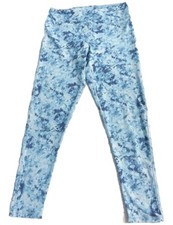 BCBGeneration High Waisted Leggings Yoga Pants Stretch Storm Blue Print Womens M