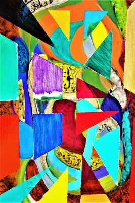 ART GEOMETRIC, Colorful, Vibrant, Abstract, Linear Design, FREE SHIPPING