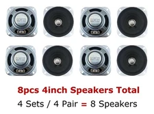 8pc 4 inch 8 ohm Loud Speaker 4in 10 watt max/5w Standard Arcade Pinball Mame