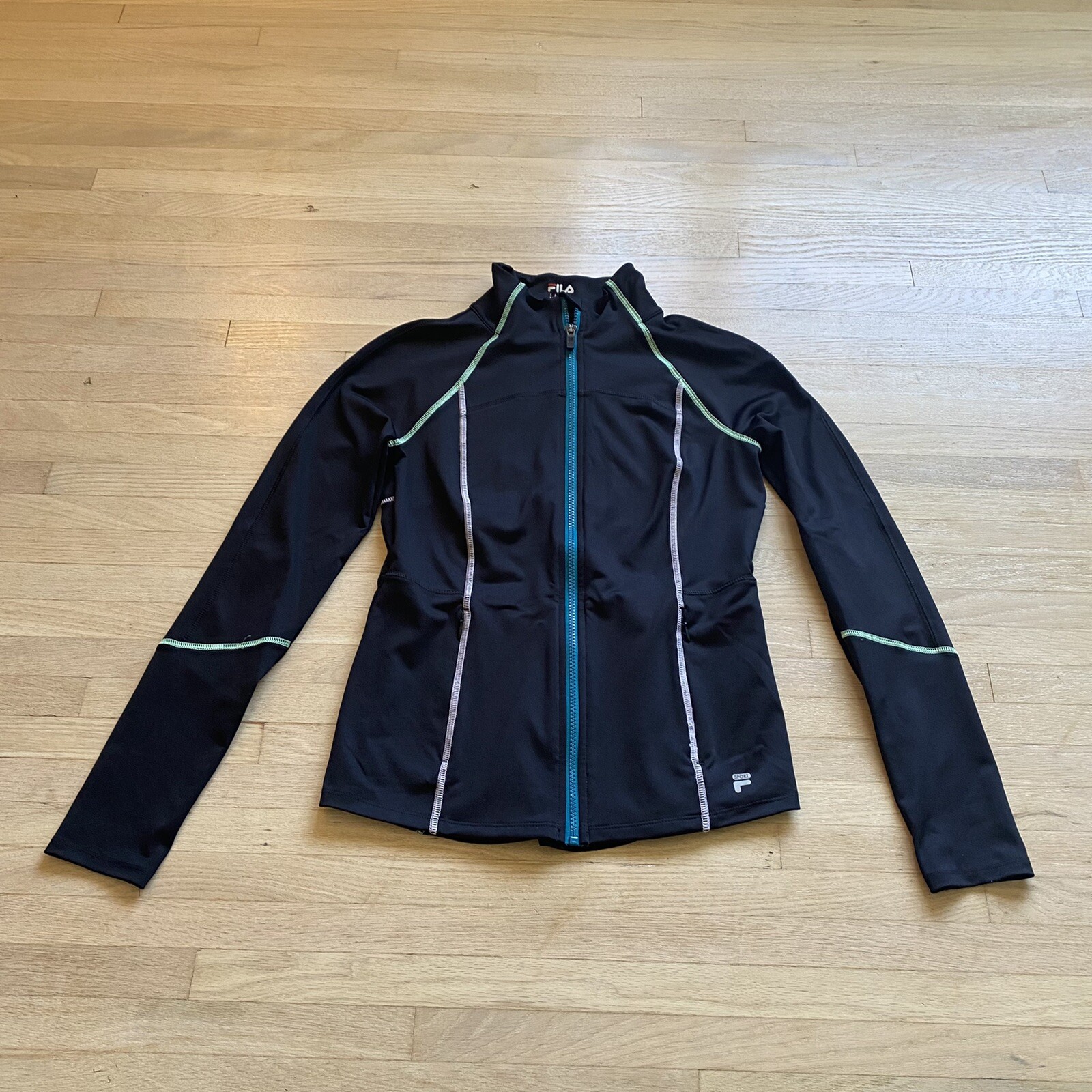 Maglione atletico Fila Sport cerniera intera nero da donna taglia XS small