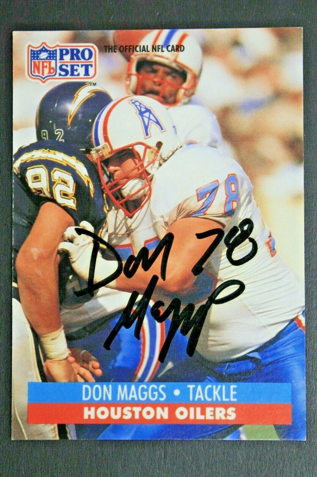 Don Maggs Oilers Tulane Signed 1991 Pro Set #520 Autographed Football Card 