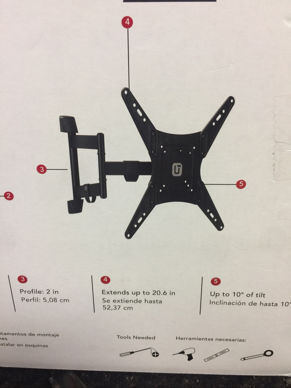 Utilitech Full Motion Wall TV Mount (Hardware Included) eBay
