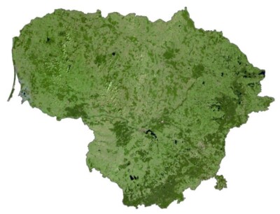 Lithuania Satellite Map GLOSSY POSTER PICTURE PHOTO PRINT BANNER 13510