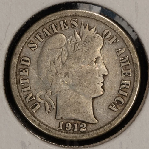 1912 10c Barber Silver Dime - VF - Value Coin - SKU-T3864